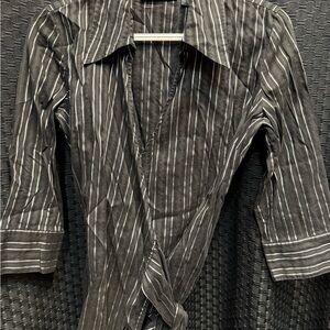 Black and Silver Striped Blouse